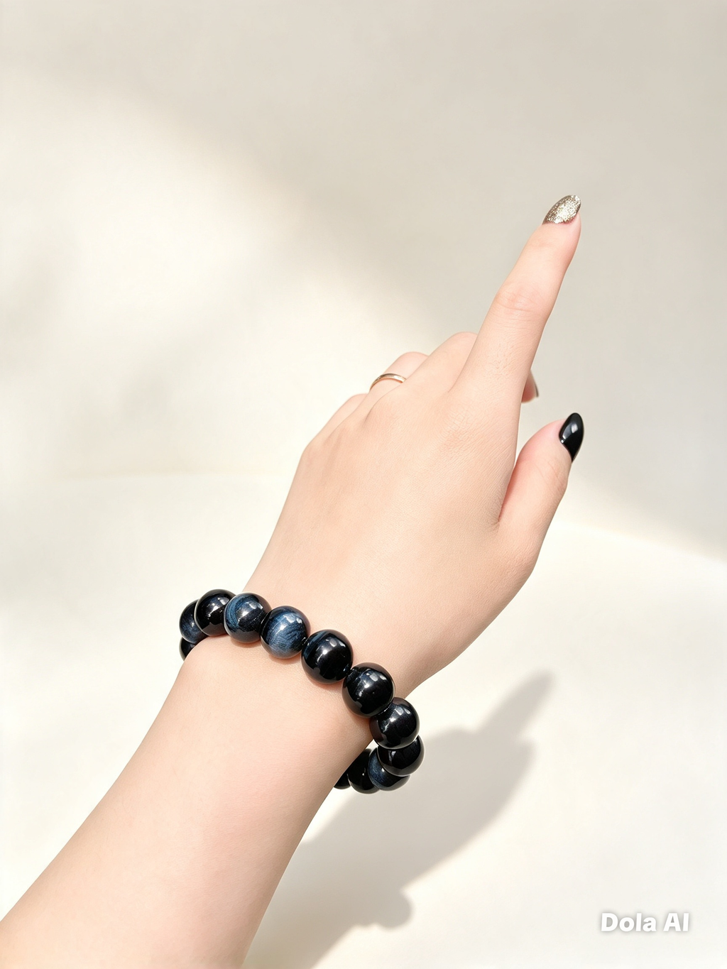 Natural Blue Tiger's Eye (Hawk's Eye) Bracelet — 12mm Beads • Unisex