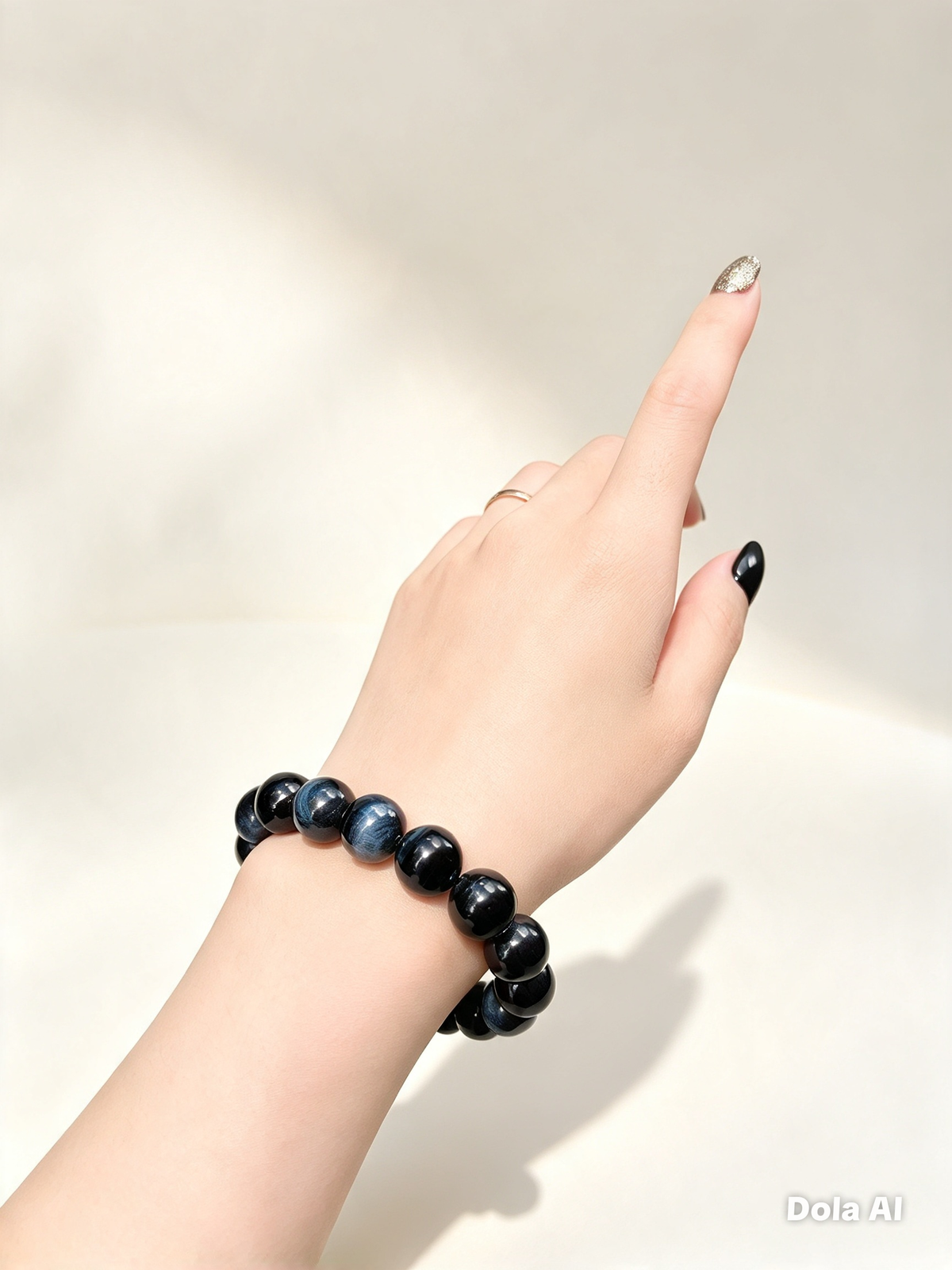 Natural Blue Tiger's Eye (Hawk's Eye) Bracelet — 12mm Beads • Unisex