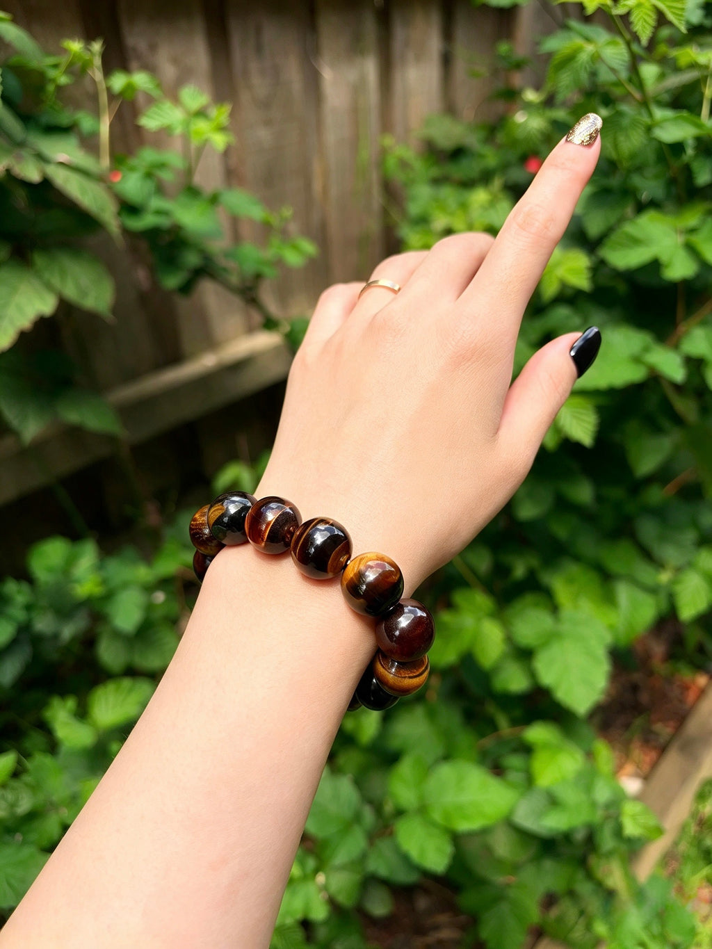 Natural Mixed Tiger's Eye Bracelet — 16mm Large Beads • Unisex