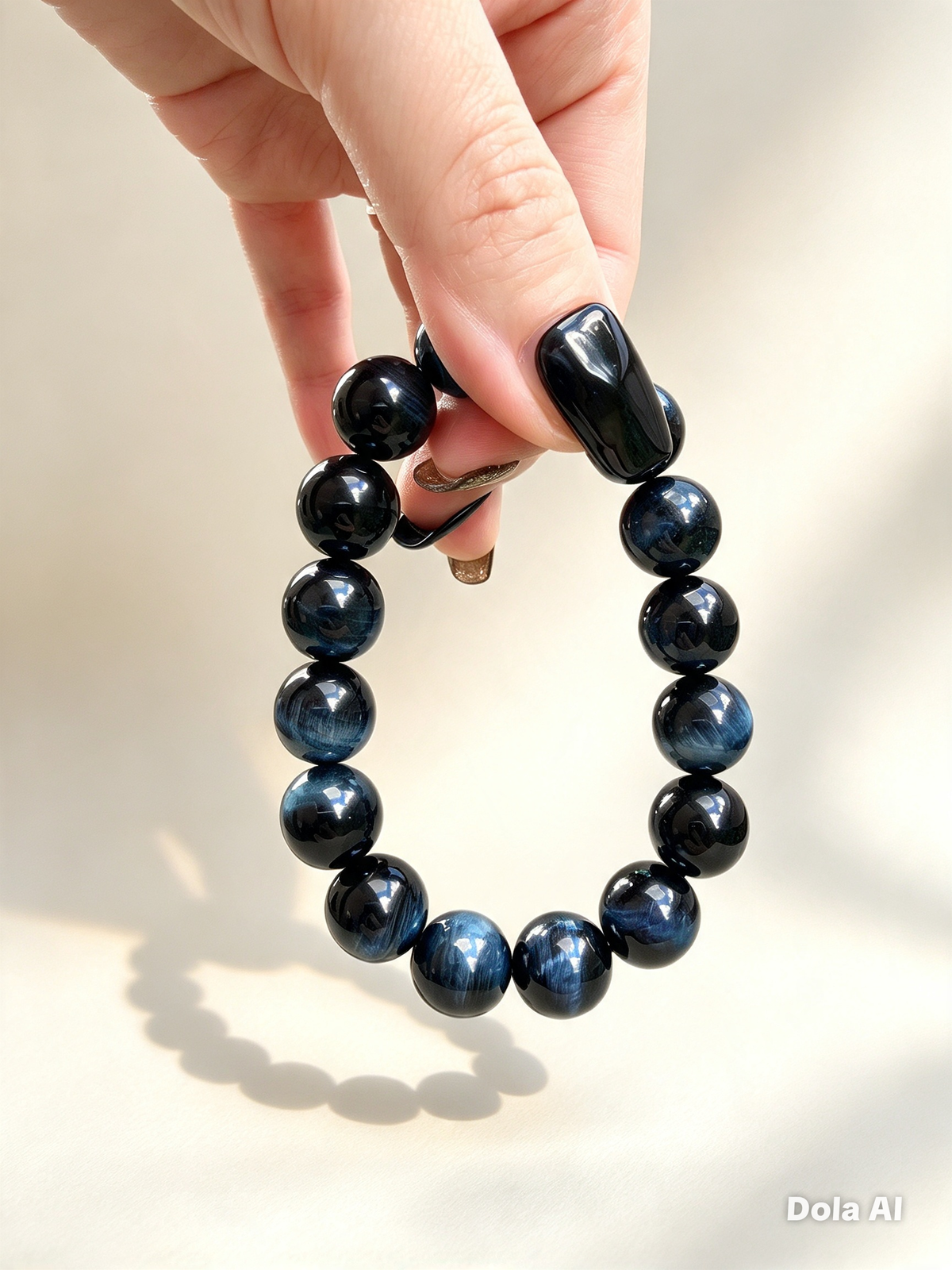 Natural Blue Tiger's Eye (Hawk's Eye) Bracelet — 12mm Beads • Unisex